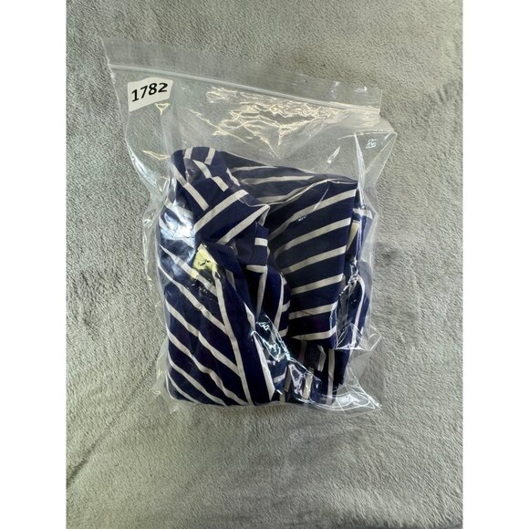 Liz Claiborne blouse Women's XL Blue & White Striped Sleeveless Button Up top - Picture 12 of 12